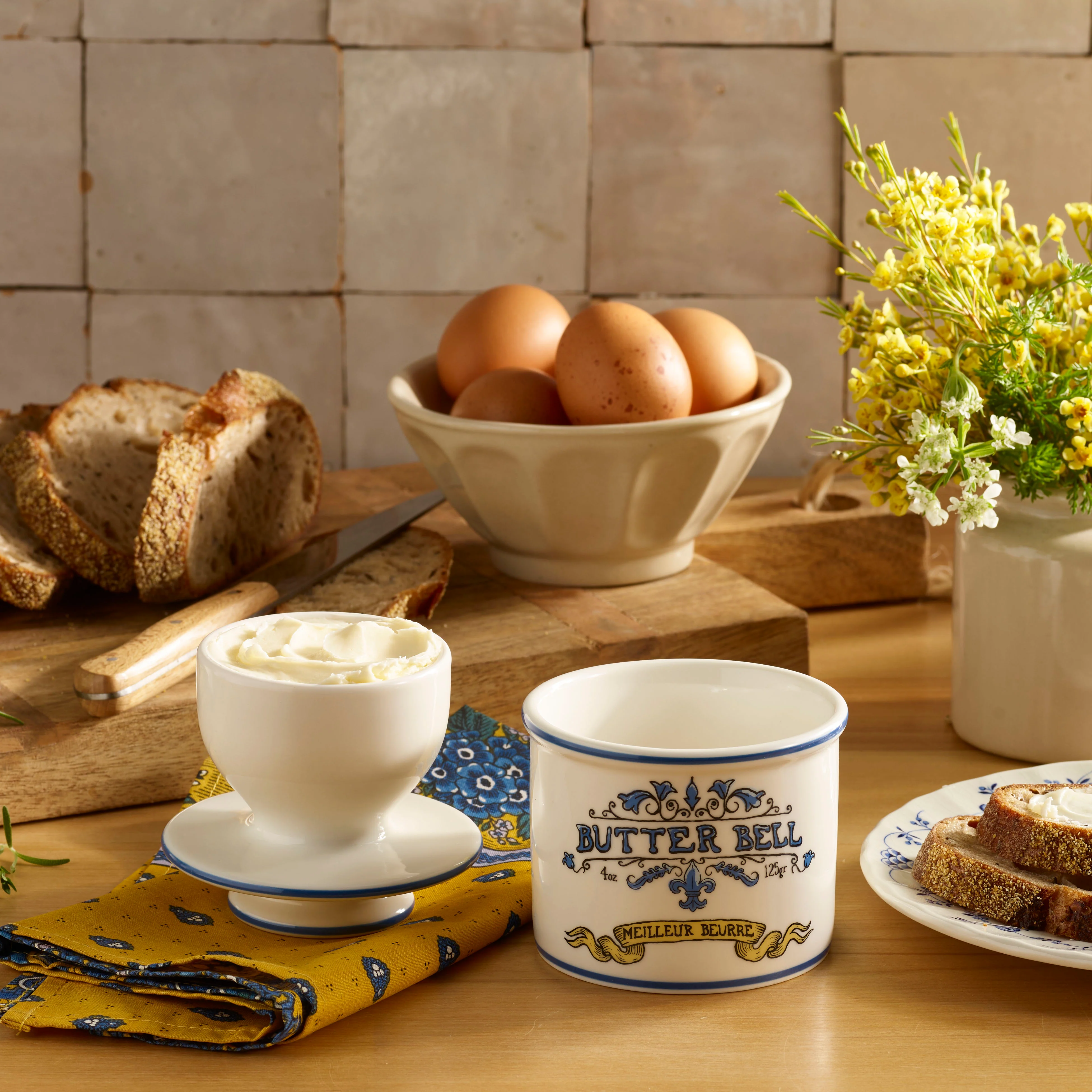 Art Nouveau Butter Bell Crock - French-Inspired Ceramic Butter Keeper - Image 3