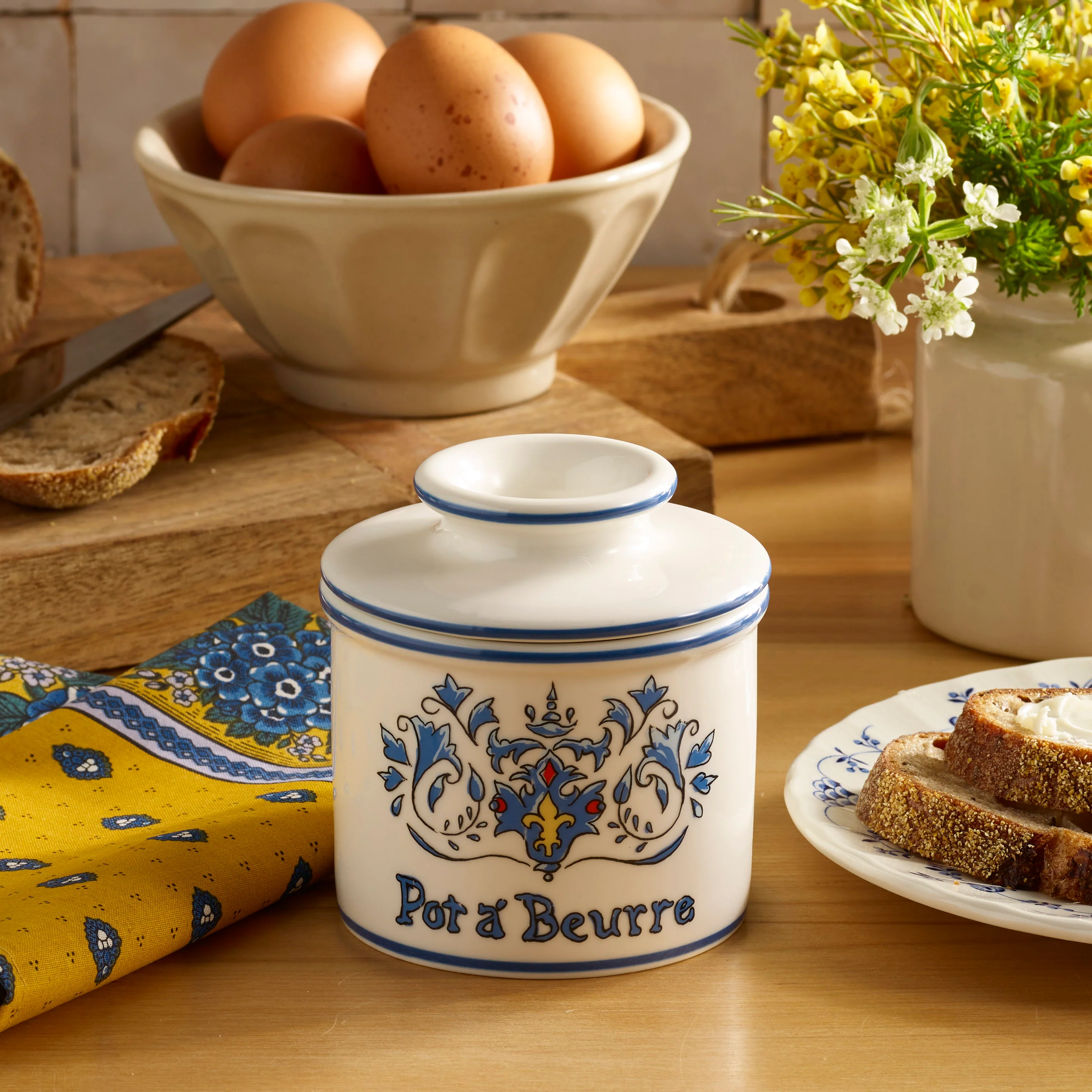 Art Nouveau Butter Bell Crock - French-Inspired Ceramic Butter Keeper - Image 4