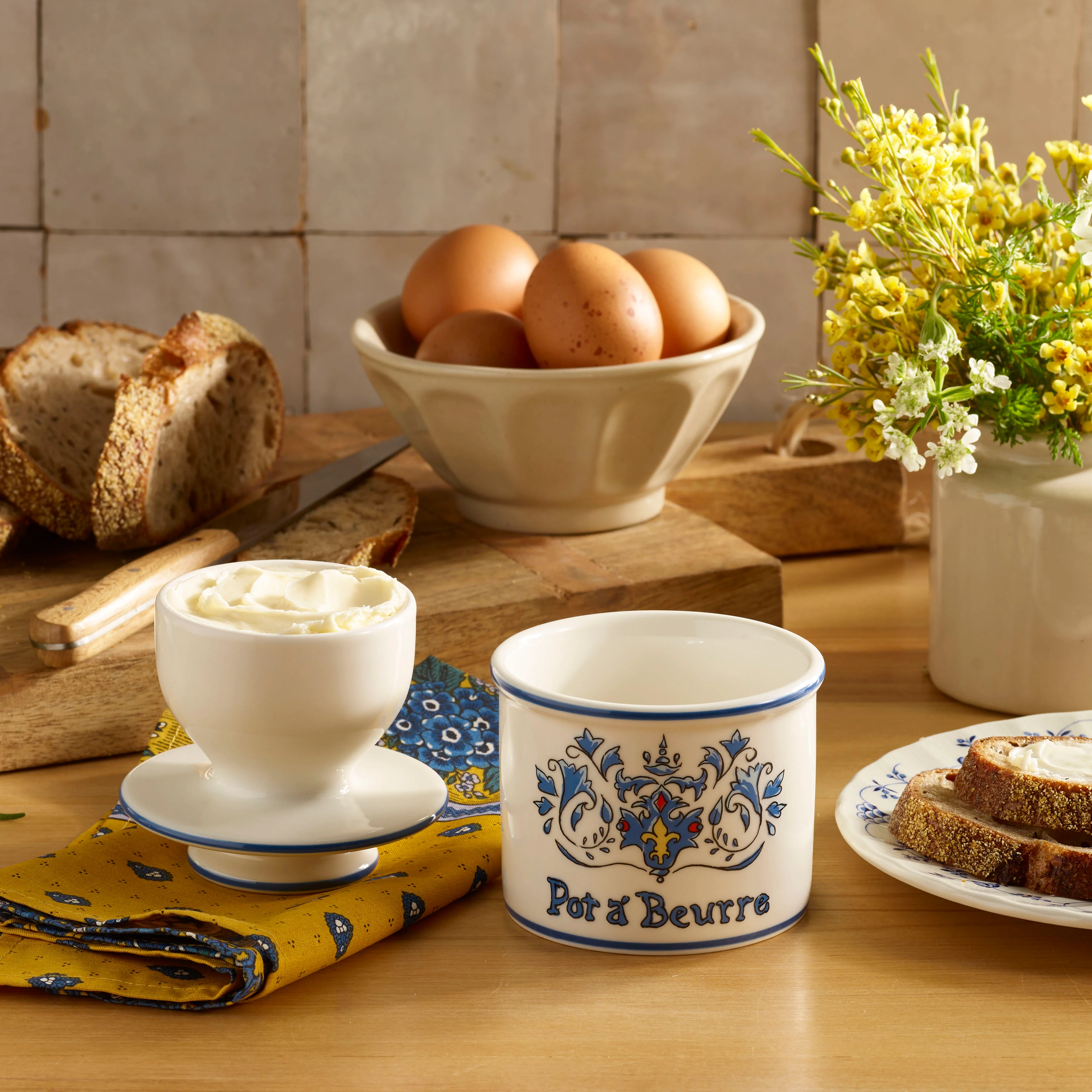 Art Nouveau Butter Bell Crock - French-Inspired Ceramic Butter Keeper - Image 5