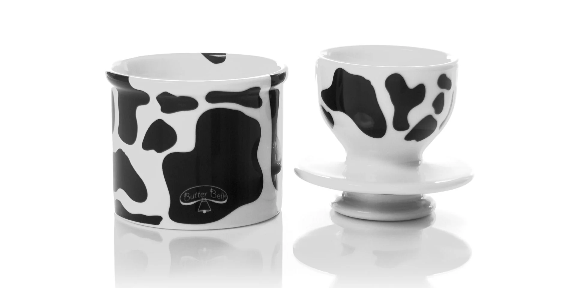 Black & White Cow Pattern Butter Bell Crock - Image 3
