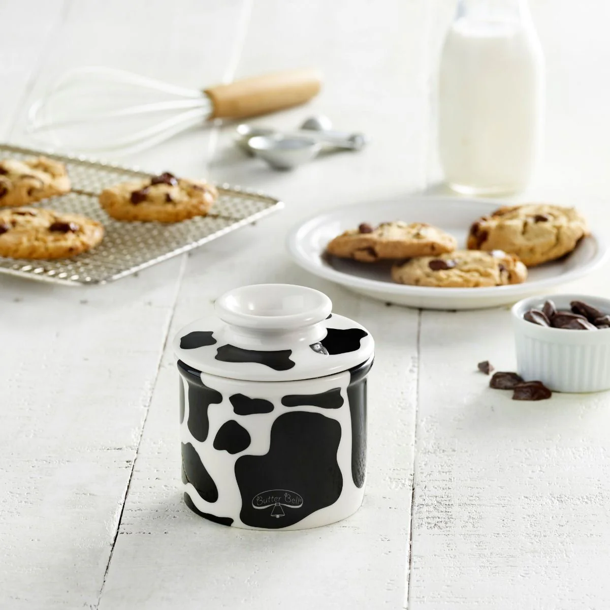 Black & White Cow Pattern Butter Bell Crock - Image 4