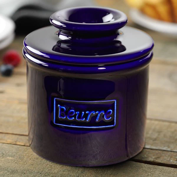 Cobalt Blue Cafe Retro Butter Bell Crock - Image 3