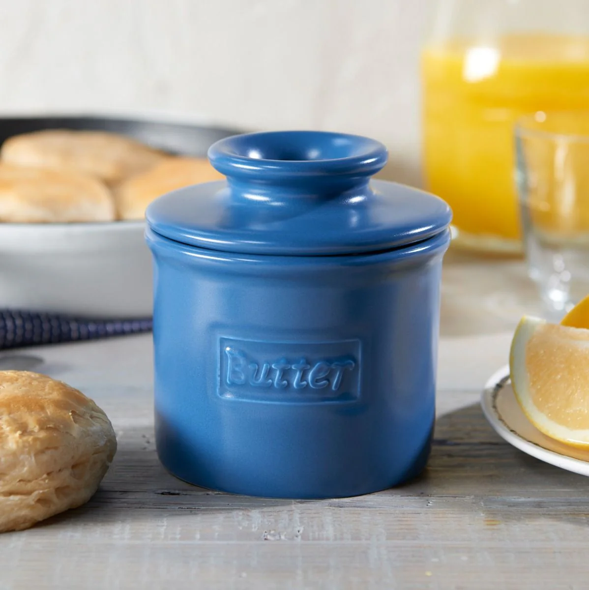 Navy Matte Cafe Butter Bell Crock - Image 4