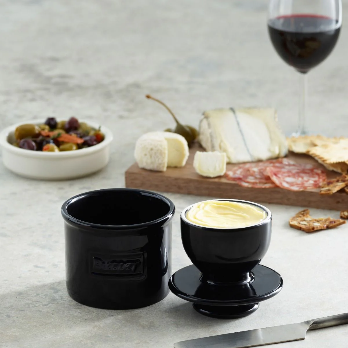 Midnight Black Cafe Retro Butter Bell Crock - Image 3