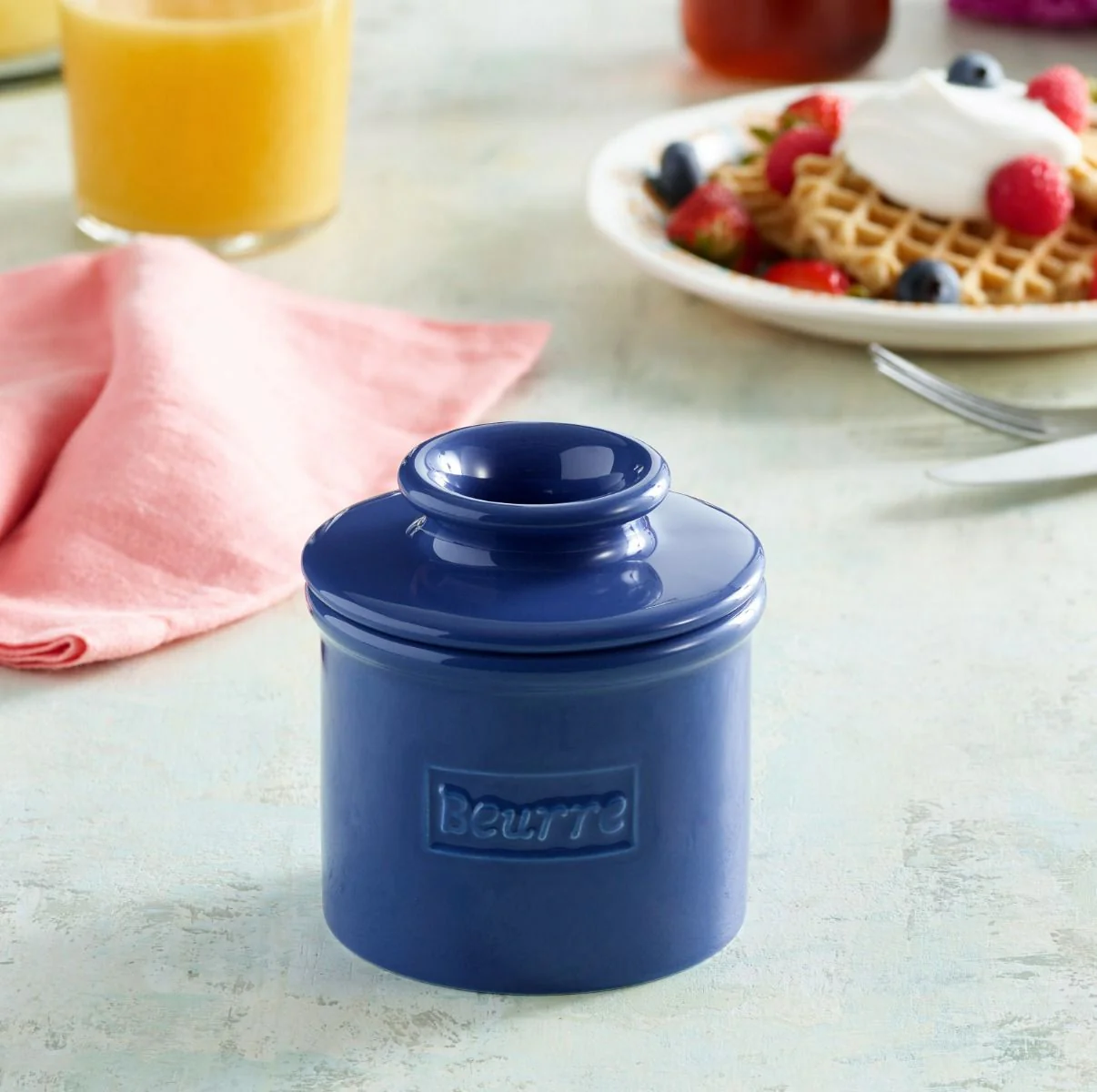 Royal Blue Cafe Retro Butter Bell Crock - Image 4