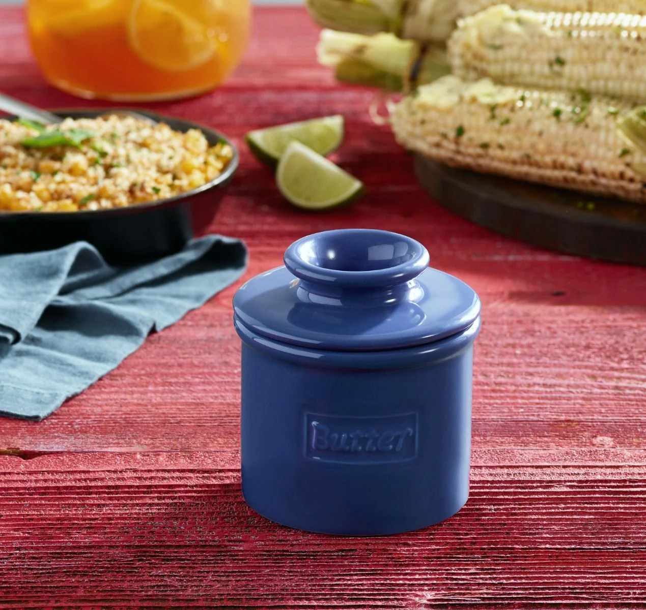 Royal Blue Cafe Retro Butter Bell Crock - Image 5