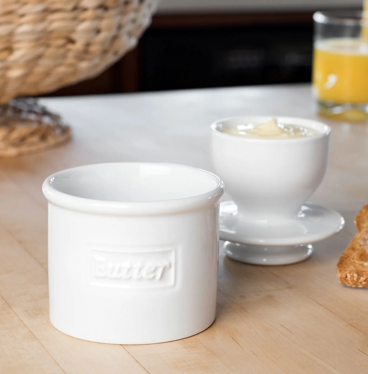 White Cafe Retro Butter Bell Crock - Image 4