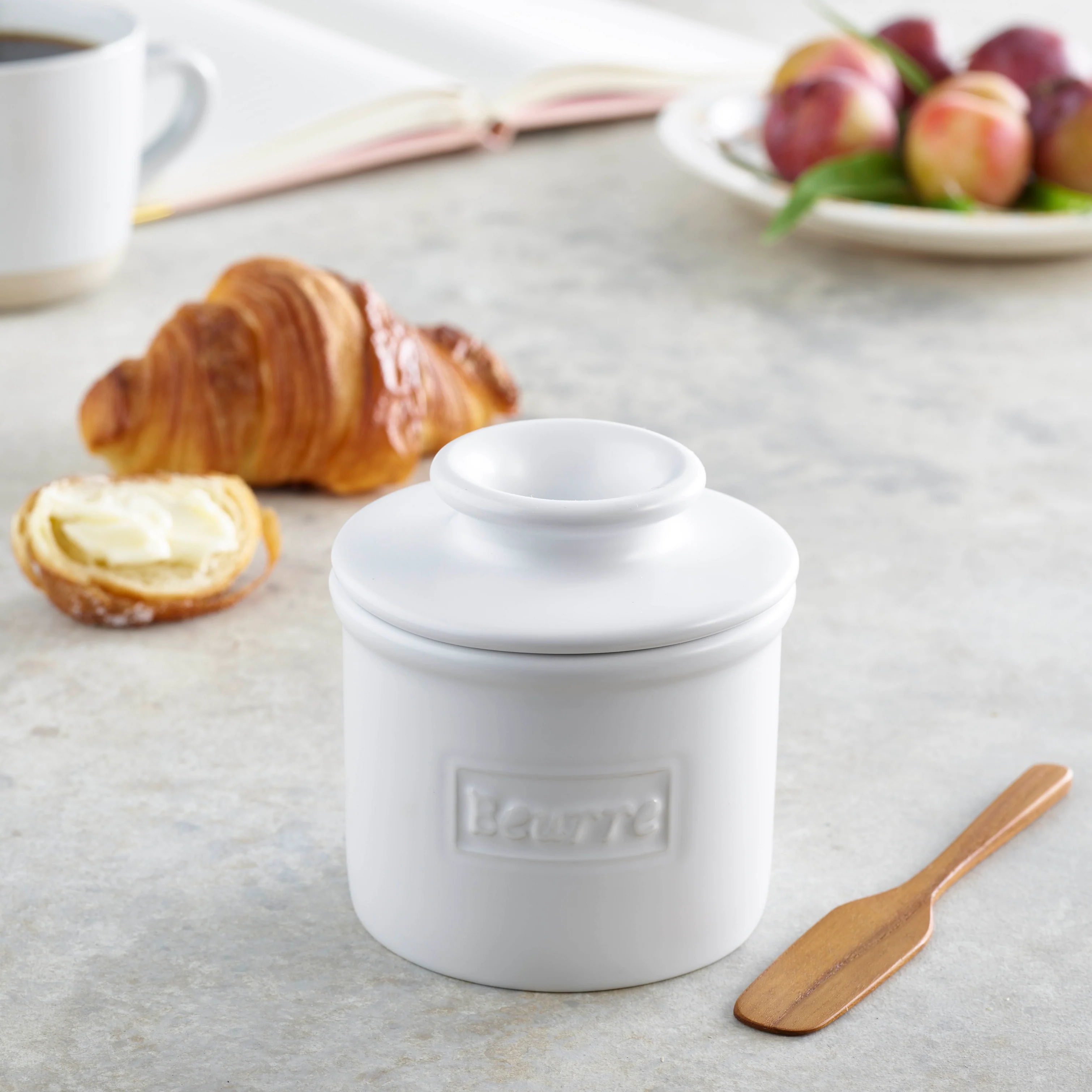 Matte White Cafe Butter Bell Crock - Image 4