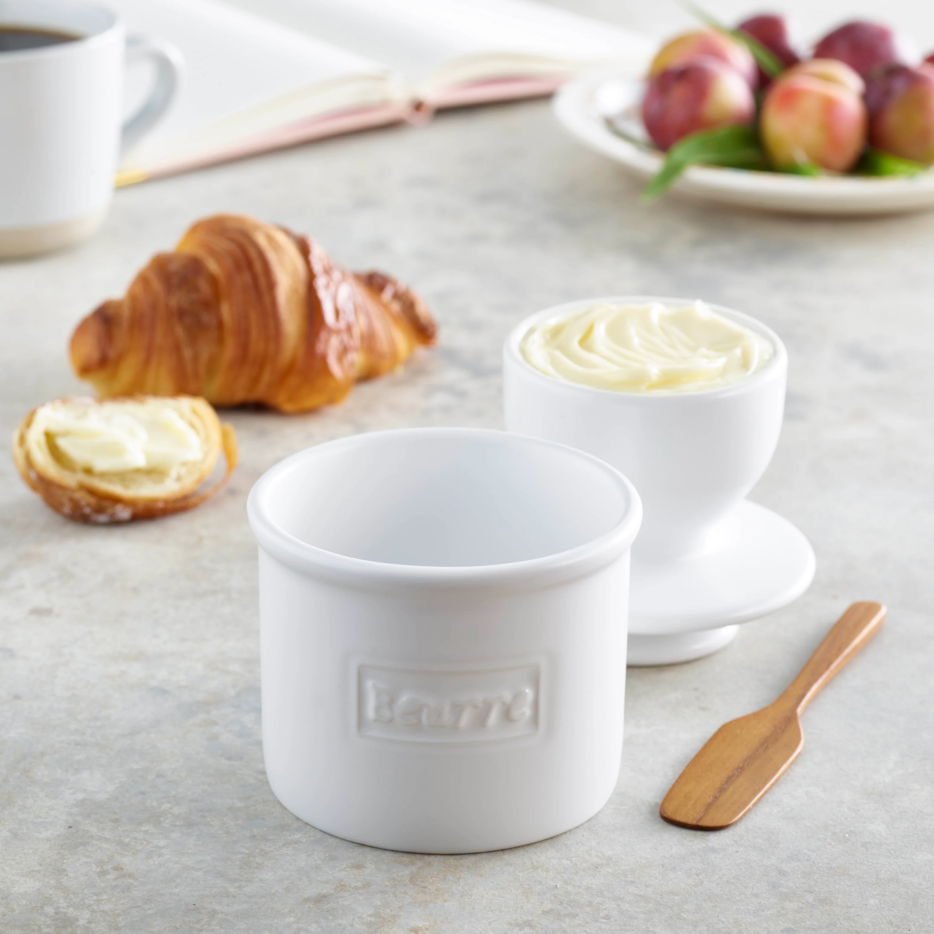 Matte White Cafe Butter Bell Crock - Image 5